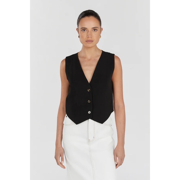 DISSH BLACK VEST WAISTCOAT - Picture 1 of 9